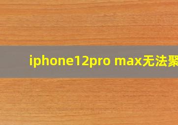 iphone12pro max无法聚焦